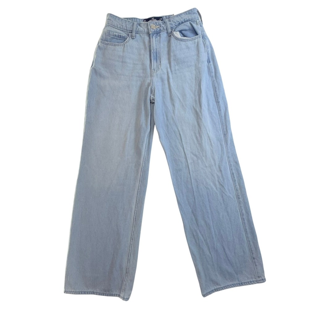 Hollister Ultra High-Rise Baggy‎ Jeans Light Wash Blue 100% Cotton 4R W27R